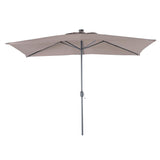 2Mx3M STEEL/ALUM. CRANK PARASOL, with LED solar