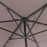 2Mx3M STEEL/ALUM. CRANK PARASOL, with LED solar