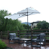 2.7m all-aluminum hand-cranked square half umbrella，without tilt