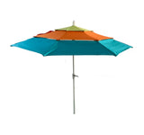 Three-layer hand-cranked aluminum umbrella with automatic rotation