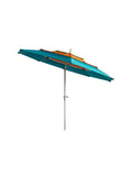 Three-layer hand-cranked aluminum umbrella with automatic rotation